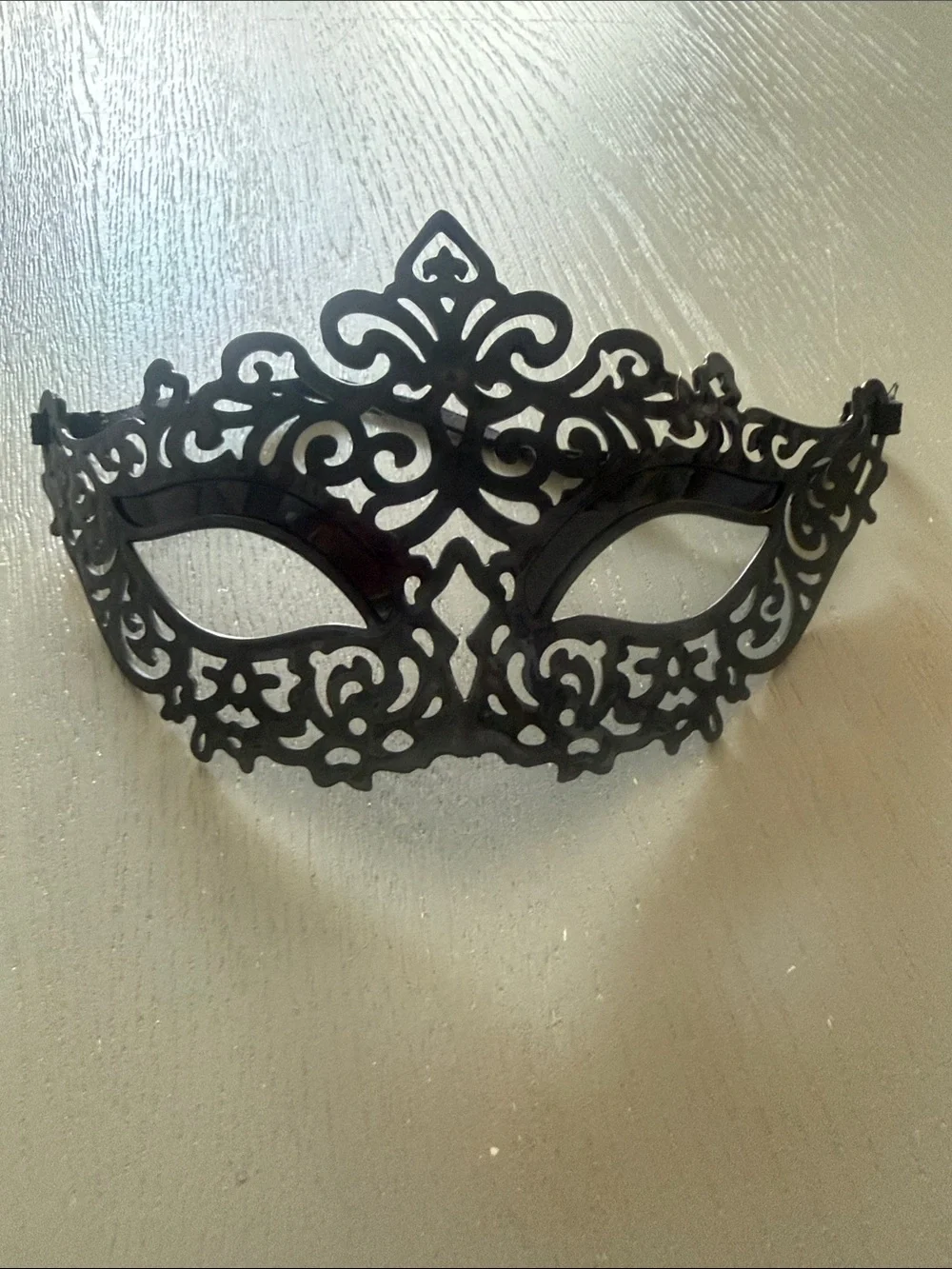 Women's Black Plastic  Lace Venetian Masquerade Mask